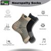 Compression Socks | Bamboo Cotton | Open Toe| Women & Men | Nano Compression Socks for Neuropathy | Arch Support | Ankle & Foot Swelling | Beige, Black | Pack of 2 view 2