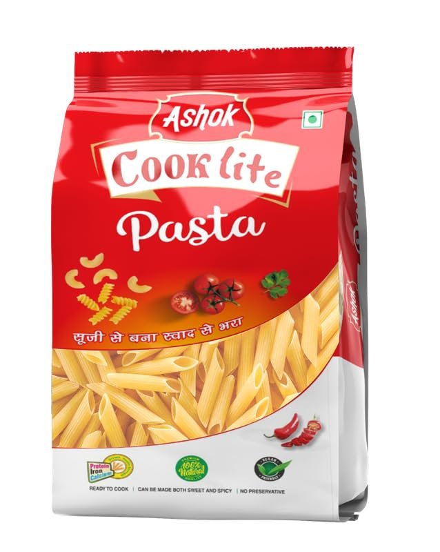 ASHOK NUTRIRICH Cooklite Suji Penne Pasta Fusilli Pasta (1Kg)