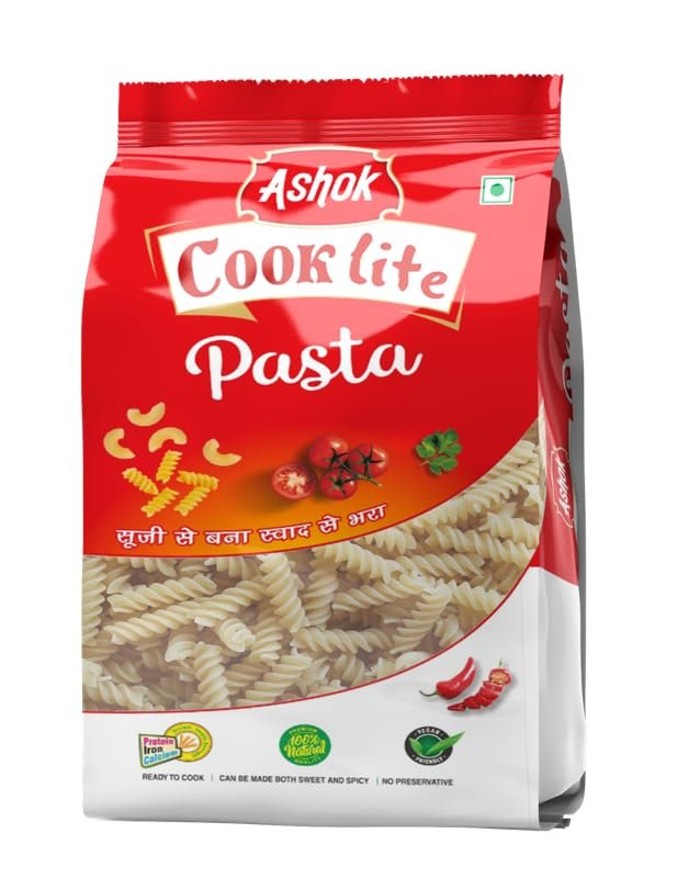 ASHOK NUTRIRICH Cooklite Suji Pasta Fusilli Pasta (1Kg) Pack of 2