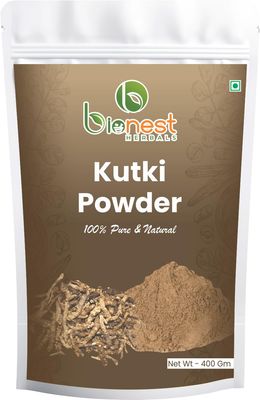Bionest Herbals Kutki Powder - 400 gm | Picrorhiza Kurroa | Katuki | Kutaki | Liver Detox & Blood Sugar Support | Ayurvedic Herb