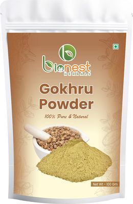 Bionest Herbals Gokhru Powder - 100 gm | Tribulus Terrestris | Gokshura Churan | Nerunji Mull | Energy & Stamina Enhancer | Boosts Reproductive Health