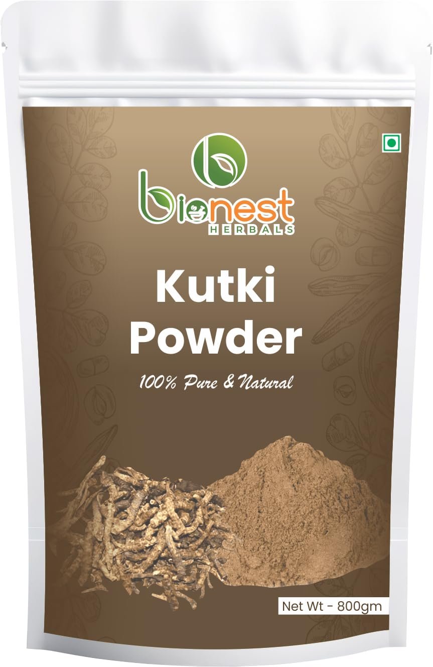 Bionest Herbals Kutki Powder - 800 gm | Picrorhiza Kurroa | Katuki | Kutaki | Liver Detox & Blood Sugar Support | Ayurvedic Herb