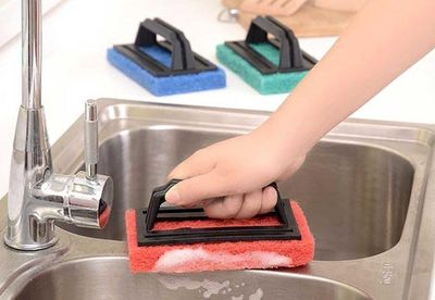 Diano Dimzi Dhanshree Pack of 3 Tile Cleaning Multipurpose Brush Scrub Sponge