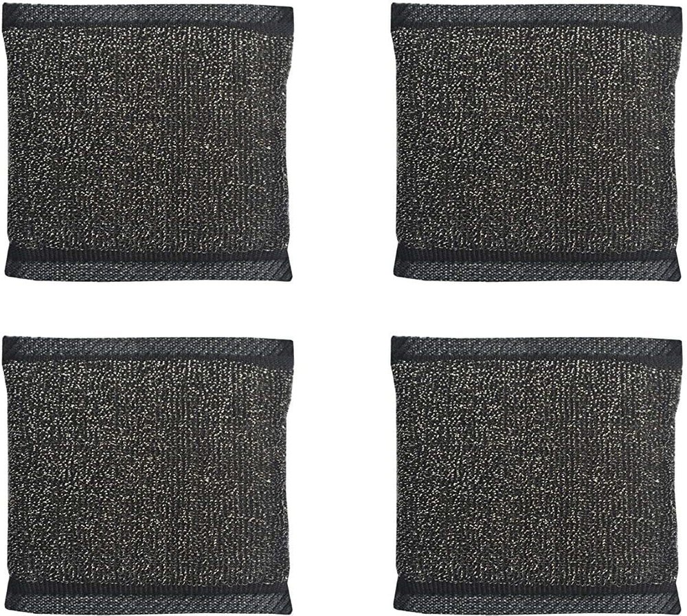 Diano Dimzi Multipurpose Steel Foam Pad Sponge Scourer Kitchen Scrubber Suitable for Dish/Utensils/Tiles, Washbasin (Black Colour) Scrub Sponge 3 Times Better Than Regular Sponge Stainless