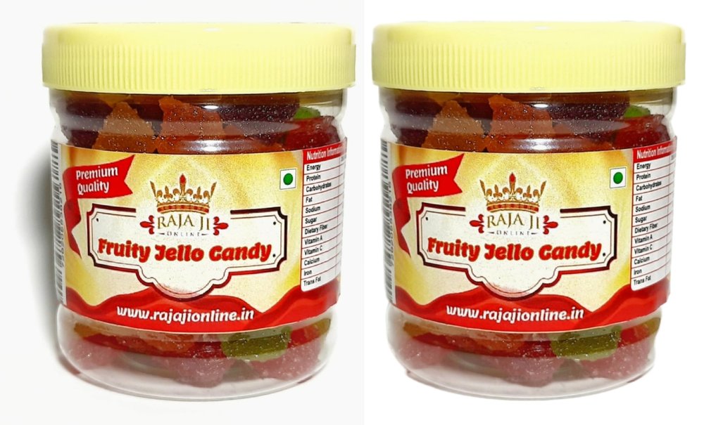 Mixed Fruit Jelly Cubes Candies | Fruity Jello Slices | Sugar Coated Jelly Cubes/Balls | Assorted Fruits cubes | 400gm | Pack of 2 (2)