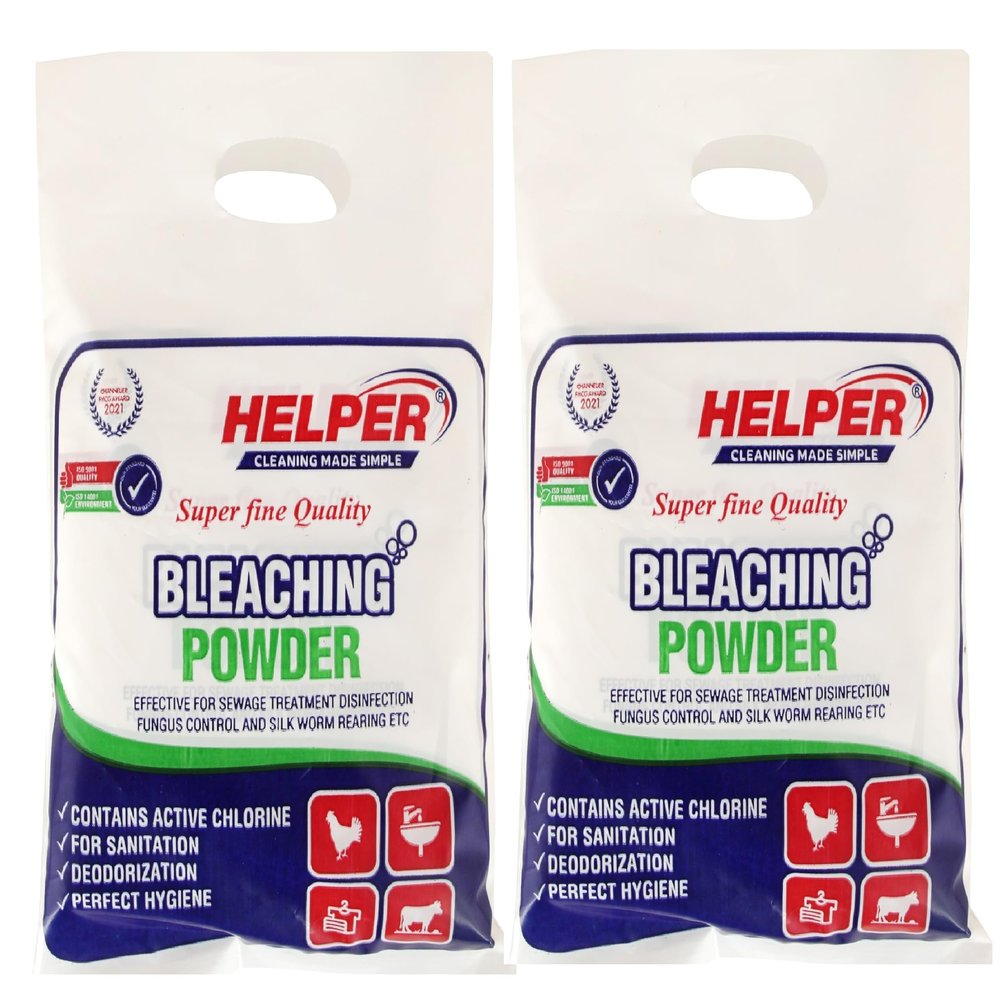 Helper Bleaching Powder, Effective for Sewage Treatment Disinfection, Fungus Control and Silk Worm Rearing, Contains Active Chlorine for Sanitation and Deodorization. (1KG x 2pc)