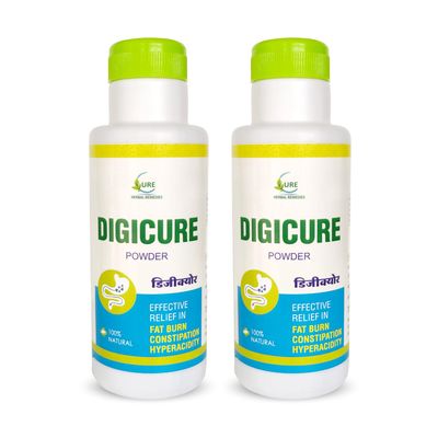 Cure Herbal Remedies Digicure Powder - Herbal Digestive Health Supplement | Supports Bloating, Acid Reflux, and Indigestion Wellness 100 gm (Pack of 2)