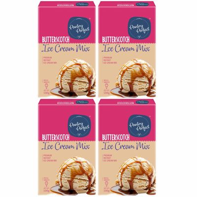 Pantry Perfect Butterscotch Ice Cream Mix - Pack of 4 (Each 100g) I Quick, Easy and Delicious Summer Treat Ready Mix, No Preservatives, No Hassle I Rich & Smooth I Easy to Prepare