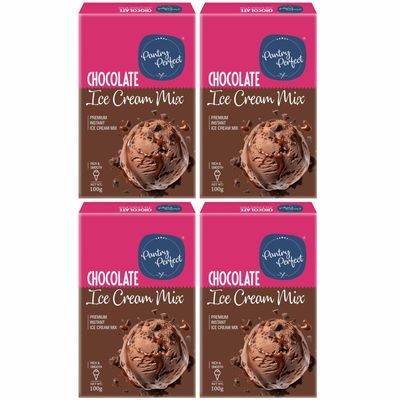 Pantry Perfect Chocolate Ice Cream Mix - Pack of 4 (Each 100g) I Quick, Easy, and Delicious Summer Treat Ready Mix, No Preservatives, No Hassle I Rich & Smooth I Easy to Prepare