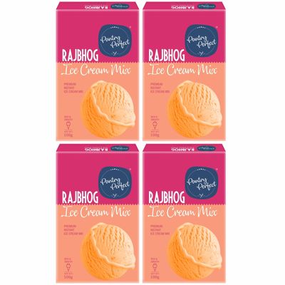 Pantry Perfect Rajbhog Ice Cream Mix - Pack of 4 (Each 100g) I Quick, Easy and Delicious Summer Treat Ready Mix, No Preservatives, No Hassle I Rich & Smooth I Easy to Prepare