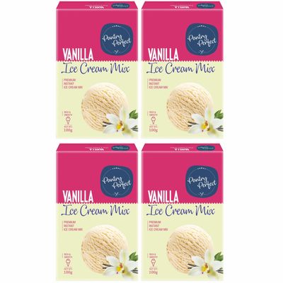 Pantry Perfect Vanilla Ice Cream Mix - Pack of 4 (Each 100g) I Quick, Easy and Delicious Summer Treat Ready Mix, No Preservatives, No Hassle I Rich & Smooth I Easy to Prepare