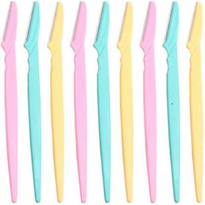 Diano dimzi Eyebrow Facial Hair Remover, Upper Lips As Well As Unnecessary Hairs Elsewhere Shaping Trimmer Shaper Shaver Razor Tool. Stainless Steel Eyebrow Knife/Eyebrow Trimmer (Pack Of 9)