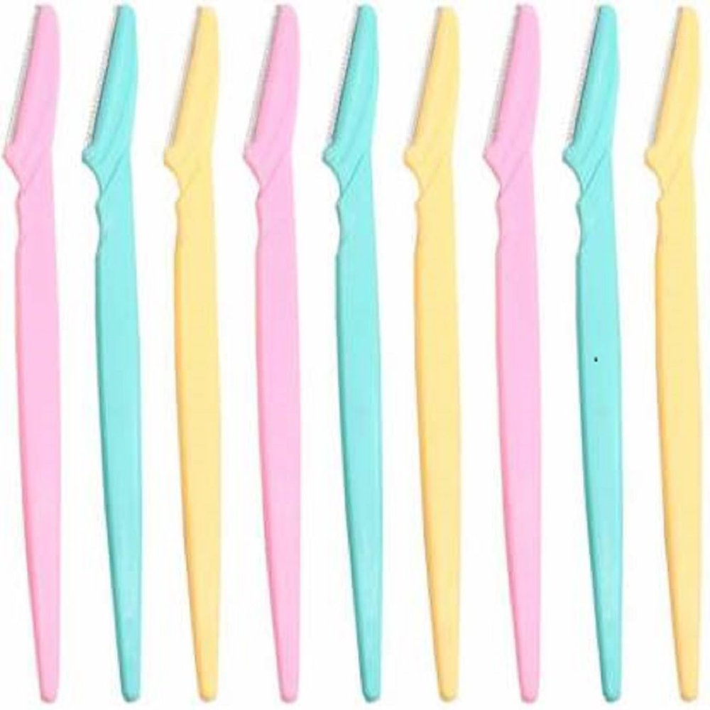 Diano dimzi Eyebrow Facial Hair Remover, Upper Lips As Well As Unnecessary Hairs Elsewhere Shaping Trimmer Shaper Shaver Razor Tool. Stainless Steel Eyebrow Knife/Eyebrow Trimmer (Pack Of 9)