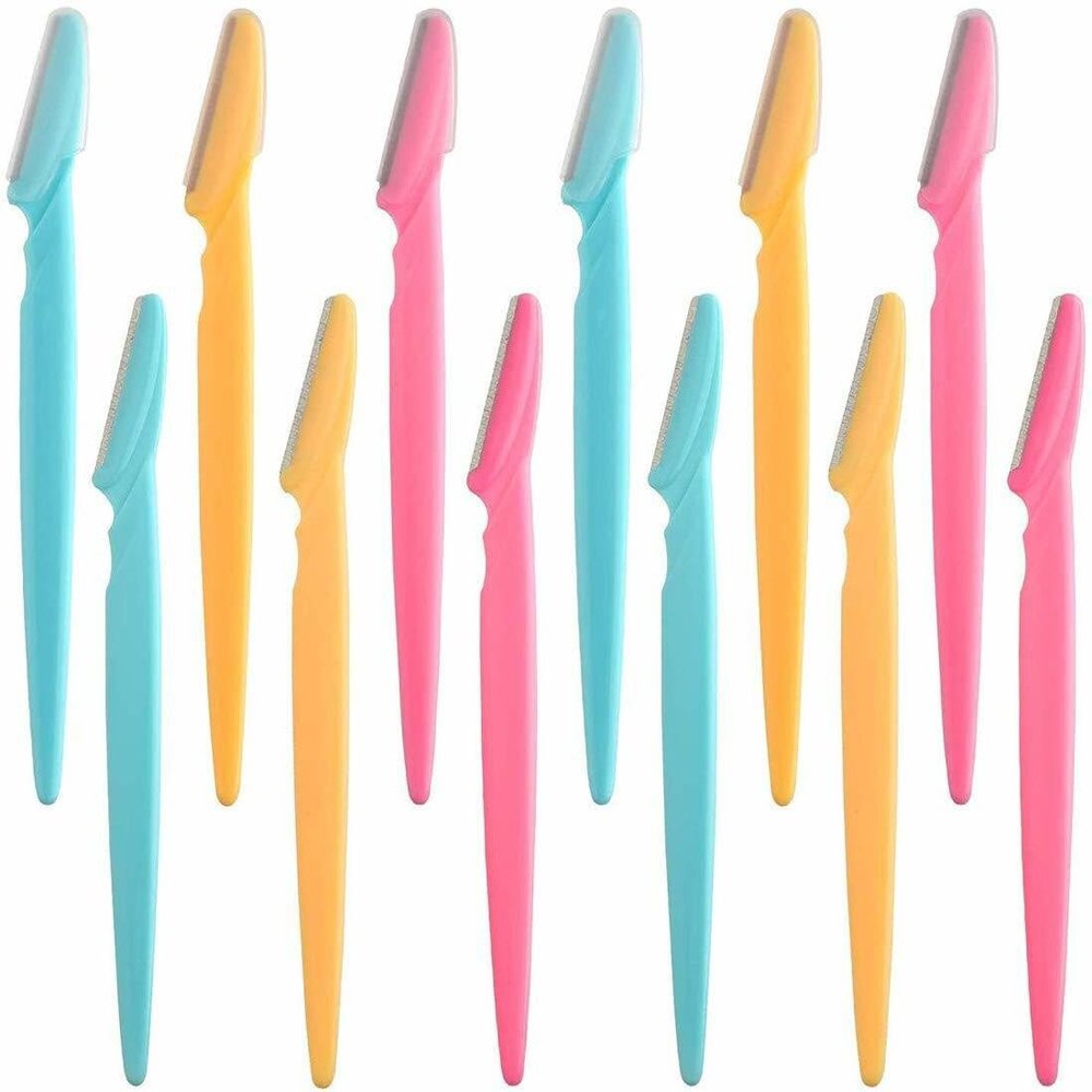 Diano dimzi Set Of-4, 12 Pcs Eyebrow, Neck, Face, Upper Lips As Well As Unnecessary Hairs Elsewhere Shaping Trimmer Shaper Shaver Disposable Razor Tool (Pack Of 4 * 3=12)) (Pack Of 12)