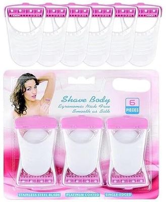 Diano dimzi Women'S Disposable Plastic Hair Razor Bikini Shaving Razor For Women(Pack Of 6)
