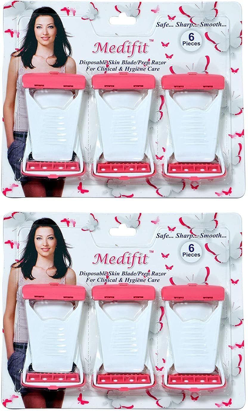 Diano dimzi Pink & White Private Parts Disposable Hair Shaving Razor For Women,(6 Pieces)