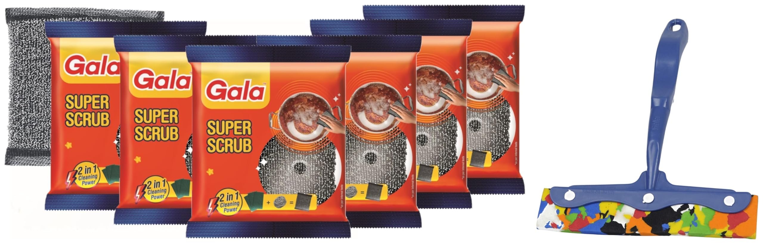 Gala Super Scrub Set  Made of Steel  Black  Pack of 6