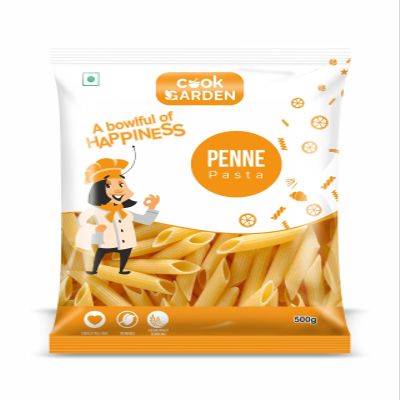 CookGarden Penne Pasta 500g, 100% Durum Wheat Pasta | Vegetarian | No MSG | Low in Calories | No Trans Fats | Healthy | Cooked in 10 Minutes