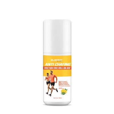 Elemnt Anti Chafing Roll on | Prevents Underarms, Thighs, Initimate areas Chafing | Prevents Blisters, Rashes, Chafing | Friction Free movement | Anti Bacterial Roll on for Sports and Fitness Activities | Uni - Sex Roll On | 50ml