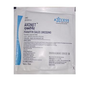 Axonet Paraffin Gauze Dressing, 10cm x 10cm, Pack of 20, Sterile