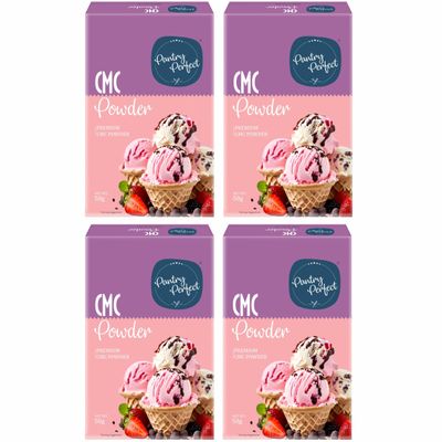 Pantry Perfect CMC Powder - Pack of 4 (Each 50g) I Premium I Carboxymethyl Cellulose Powder for Soft, Smooth Creamy Ice Cream (Kulfi)