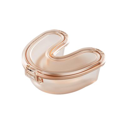 THE STYLE SUTRA Denture Cup Easy Clean Tooth Appliance Container Retainer Cleaner Case Orange