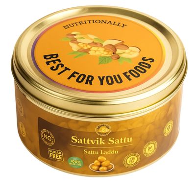 Best For You Foods - Sattu Laddu| Pre and Post Workout Snack| Cow Ghee| Sugar Free| Gluten Free| for Kids and adults| Homemade| Made Fresh (500 Gram)