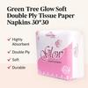 Green Tree Glow Soft Double Ply Tissue Paper Napkins 30 * 30 Size 2 Ply 50 Piece Per Pack of 3 Napkins, Tissue, Tissue Paper (W2M_GLW_Pack_3) view 3