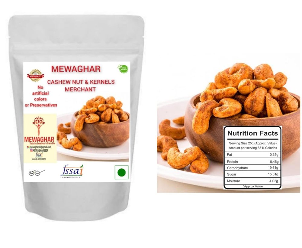 100% Pure Whole Garlic Roasted Masala Cashew Nuts(Crunchy Kaju Cashews(Freid Kaju) Cashews (260 g)