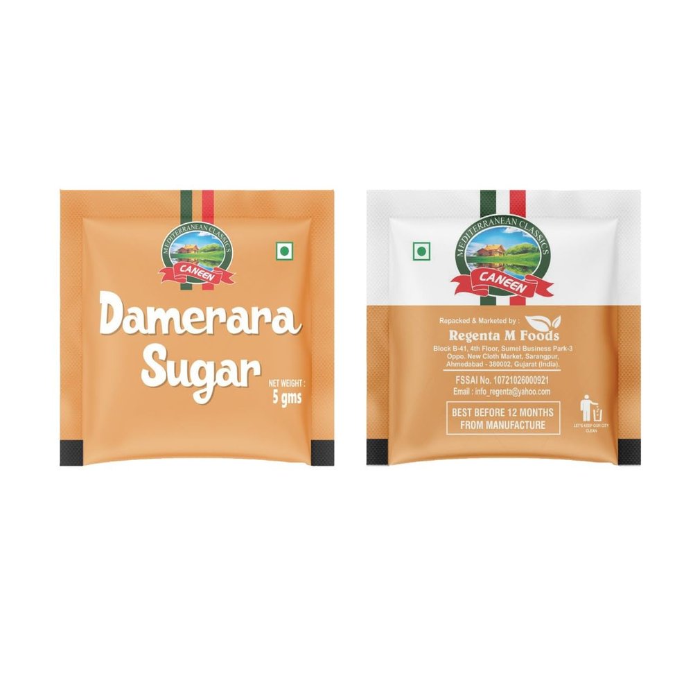 Caneen Demerara Sugar Sachets 5g  Natural Brown Sugar Packets | Single Serve Portion Control Sachets for Coffee, Tea, Hotels, Restaurants & Travel