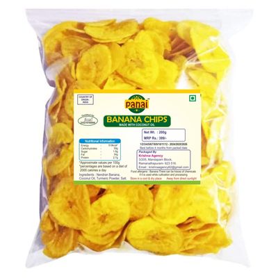 Panai - Homemade Kerala based Crunch Crispy Original Banana Chips 100% Organic (1 Kg, Coconut Oil)