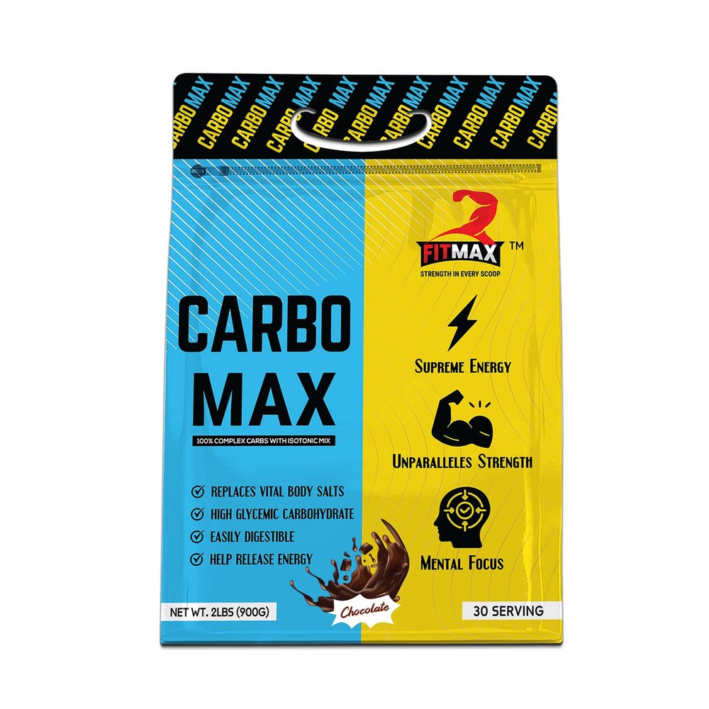 Fitmax Nutrition Carbo MAX 900g | Fast-Absorbing Carb Supplement | Boosts Stamina and Reduces Fatigue | Ideal for Active Lifestyles, 30 Servings (900g, Chocolate)