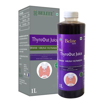 BELITE Herbal Thyro-Out Juice - Herbal Optimal Thyroid Function & Hormonal Balance| Improves Urinary & cognative Health| Infused with 9 Herbs - 1 Liter