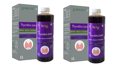 BELITE HERBS Thyro-Out Juice | Herbal Blend for Thyroid Support & Hormonal Balance | Aids Digestion, Detoxification, and Urinary Health | Infused with 9 Herbs - 1 Liter Pack of 2