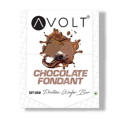 Avolt Chocolate Fondant Protein Bars with 15g Protein | Pack of 6 x 50g each | High Energy Wafer Bars, No Added Sugar, Guilt-Free Bar for Fitness & Immunity Booster