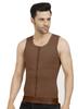 Dermapress GYNECOMASTIA Compression Full Vest | MICROPOLY Fabric | Front Hook and Zip Closer | Tomboy Chest Binder | Chest and Abdomen Support | Chest Shapewear (Brown, XXL) view 4