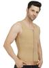 Dermapress GYNECOMASTIA Compression Full Vest | MICROPOLY Fabric | Front Hook and Zip Closer | Tomboy Chest Binder | Chest and Abdomen Support | Chest Shapewear (Beige, S) view 4