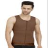 Dermapress GYNECOMASTIA Compression Full Vest | MICROPOLY Fabric | Front Hook and Zip Closer | Tomboy Chest Binder | Chest and Abdomen Support | Chest Shapewear (Brown, 5XL) view 1