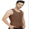 Dermapress GYNECOMASTIA Compression Full Vest | MICROPOLY Fabric | Front Hook and Zip Closer | Tomboy Chest Binder | Chest and Abdomen Support | Chest Shapewear (Brown, 5XL) view 3