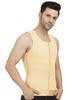 Dermapress GYNECOMASTIA Compression Full Vest | MICROPOLY Fabric | Front Hook and Zip Closer | Tomboy Chest Binder | Chest and Abdomen Support | Chest Shapewear (Skin, 3XL) view 4