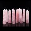 2Pcs Set Rose Quartz Tower, Rose Quartz Crystal Point, Rose Quartz Crystal Wand, Crystal Tower, Crystal Obelisk, Crystal Point 3-4inche view 3