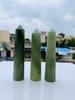 2Pcs Set Green Aventurine Tower, Green Aventurine Point, Nylon Green Aventurine Wand, Crystal Tower, Crystal Obelisk, Crystal Point 3-4inche view 1