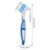 Denture Brush ( 4 Pack ) Double Sided Multi-Layered Bristles Ergonomic Rubber Anti-Slip Handle Denture Toothbrush Retainers Denture Cleaning Care Brush False Teeth Cleaning Brush Asst Colors (4) view 2