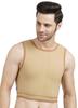 Dermapress Gynecomastia Short Vest || MICROPOLY FABRIC || Velcro Closure || Chest Shapewear || Comfortable Support for Men || Tomboy Chest Binder || (Beige, Back Velcro M) view 1
