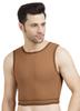 Dermapress Gynecomastia Short Vest || MICROPOLY FABRIC || Velcro Closure || Chest Shapewear || Comfortable Support for Men || Tomboy Chest Binder || (Brown, Back Velcro L) view 3