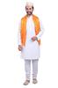 PRIYAKANT SAFAWALA Handstitch Ready to Wear Topi with Uparna Set for Wedding, Pooja, Diwali & Traditional Function Use It, [Off White Lace Topi with Orange Zari Uparna] (Free Size) view 2