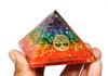 7 Chakra Orgone Crystal Pyramid Seven Chakra Reiki Crystal Healing Tree of Life Orgonite Pyramid Home Office Table Decor Gift Positive Energy Yoga Meditation