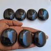 2Pcs Set Black Tourmaline Palm Stone Crystal - Black Tourmaline Palmstone Natural Chakra Therapy Polished Healing Crystal Oval Pocket Worry Stone Gemstone for Anxiety Stress Relief view 3