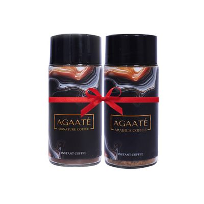 AGAAT Instant Coffee Combo | 100% Arabica Beans | Freeze-dried | Original Flavour | No Additives | Pack Of 2 - Arabica + Signature Coffee| Makes 50 Cups Each | Rich & Smooth | 100+100 gms