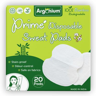 ARGONIUM Sweat Pads For Underarms Women & Men | 20 Pads | Folded | Prevents Stains | Absorbs Sweat & Unpleasant Odour | Breathable And Deodorizing | Self Adhesive Glue